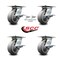 Service Caster 5 Inch Thermoplastic Caster Set with Roller Bearing 4 Brake and 2 Swivel Lock SCC-35S520-TPRRF-SLB-BSL-2-SLB-2 - alternate 2